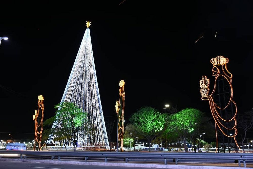 Com 110 metros, árvore de Natal gigante é acesa na capital do RN - TNH1