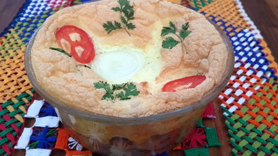 Imagem Fritada de cebola com sabor de camarão