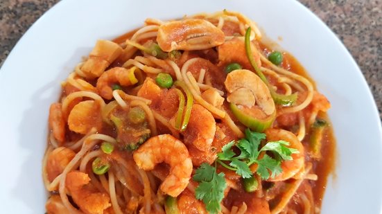 Imagem Macarronada de camarão, do Mercado