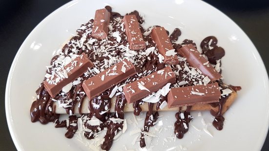 Imagem Panqueca de brigadeiro, doce e suave