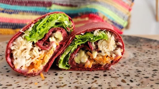 Imagem Amei: Wrap de beterraba sem glúten