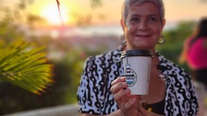 Imagem Café do Porto com pôr-do-sol