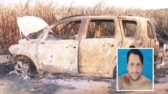 Carro com corpo foi encontrado carbonizado em zona rural de Marechal Deodoro - Montagem TNH1