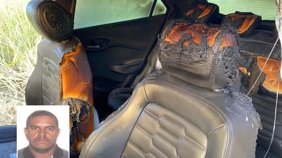 Carro foi incendiado por suspeitos - Alan Garcia/TV Pajuçara