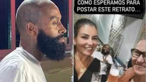 Nego Di ao deixar a prisão e em postagem das advogadas Tatiana Vizzotto Borsa e Camila Kersch Rodrigues pouco depois - Foto: Reprodução/Redes Sociais