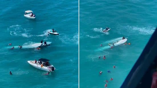 Imagens aéreas mostram operação de resgate em naufrágio, em Maragogi - Reprodução / DEA