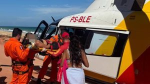 Vítima precisou ser atendida e socorrida de helicóptero - Cortesia ao TNH1