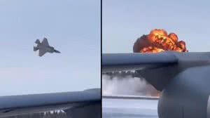 Vídeo mostra queda de caça mais avançado dos EUA no Alasca - Reprodução de vídeo