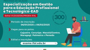 As inscrições são gratuitas e poderão ser feitas até o dia 6 de fevereiro - Foto: Divulgação/IFAL