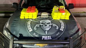 Polícia apreende 22kg de maconha enterrados em terreno no Vergel do Lago - Divulgação / PMAL