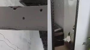 Os tiros acertaram as paredes e um espelho da residência - Reprodução/TV Pajuçara
