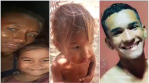 Francisca Maria da Silva, de 32 anos, a filha Lauane da Silva, de 3, o filho Igno Davi da Silva, de 1, e o irmão Manoel Leandro da Silva, de 18, morreram após comer arroz envenenado - Foto: Reprodução