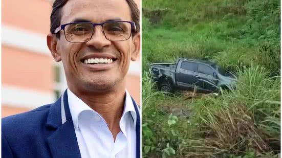 Prefeito de Messias fica ferido em acidente de carro, em Flexeiras - Reprodução