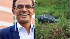 Prefeito de Messias fica ferido em acidente de carro, em Flexeiras - Reprodução