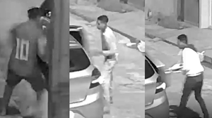 Trio fugiu em um veículo de cor prata, que era conduzindo por uma quarta pessoa - Foto: Reprodução