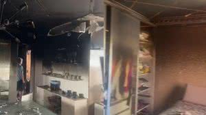 Apartamento ficou destruído após incêndio na Ponta Verde - Reprodução/Vídeo