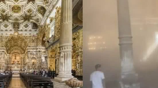 Teto da 'igreja de ouro' desaba em Salvador e mata 1 - Reprodução / Redes sociais