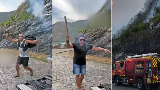 Influenciadores disparam rojões contra mata no Rio e devastam R$ 45 milm² - Reprodução / Redes sociais | CBMRJ