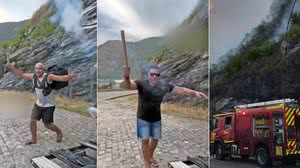 Influenciadores disparam rojões contra mata no Rio e devastam R$ 45 milm² - Reprodução / Redes sociais | CBMRJ