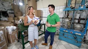 Imagem Hoje em Dia: Ticiane mostra como são fabricadas as bolas de futebol