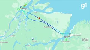 Avião que saiu de Belém, sobrevoou Macapá duas vezes e retornou à capital paraense por conta das fortes chuvas, que impediram o pouso. - Foto: Reprodução