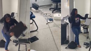 Mulher foi presa depois de depredar unidade de saúde no Benedito Bentes, em Maceió - Foto: Reprodução