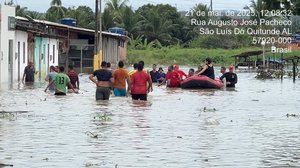 São Luís do Quitunde é uma das cidades mais afetadas pelas chuvas no mês de maio - Defesa Civil de Alagoas