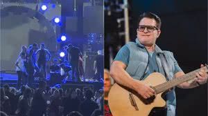 Marrone cai do palco, bate a cabeça e show é encerrado em Goiânia - Reprodução / Redes sociais