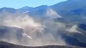 Nas colinas de Famatina o terremoto fez subir poeira - Reprodução