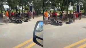 Manifestantes bloqueiam trecho da rodovia BR-316 em Atalaia - Reprodução / Redes sociais