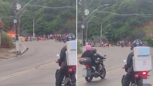 Moradores bloqueiam ladeira Geraldo Melo em protesto após prejuízos no Reginaldo - Reprodução / Redes sociais