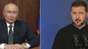 Putin propõe e Zelenski aceita encontro na Turquia para negociação de paz - Reprodução / Kremlin.ru | Thenews2 / Folhapress
