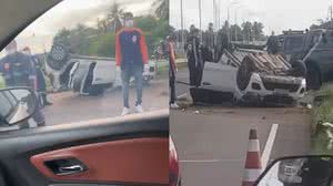 Imagem Grave acidente: capotamento de carro deixa pessoas mortas e feridas em Marechal; vídeos