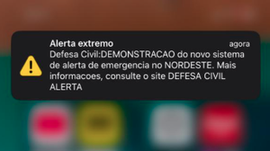 Imagem Defesa Civil testa novo sistema nacional de alertas em Alagoas com mensagens emergenciais no celular