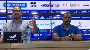 Luciano Lessa (esq.) e Jadson Oliveira comandavam a direção do CSA. Lessa diz que houve ruptura no clube e não foi consultado sobre volta de Higo Magalhães - Reprodução / CSA TV