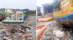 Pescador registra acúmulo de lixo e reclama de falta de limpeza no Jaraguá - Cortesia ao TNH1