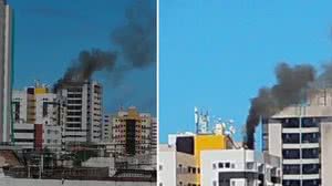 Incêndio em telhado de prédio assusta moradores na Ponta Verde - Reprodução / Redes sociais
