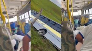 Ônibus escolar tombou na Zona Rural de Atalaia - Foto: Reprodução