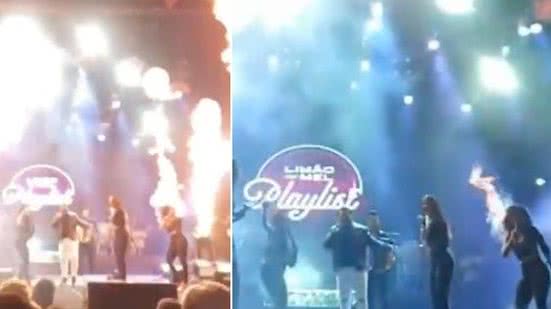 Backing vocal da banda Limão com Mel tem cabelo atingido por fogo - Reprodução / X