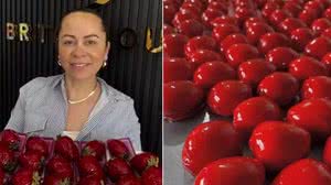 Brasileira já produziu 800 unidades de "morangos do amor" nos Estados Unidos - Reprodução / Redes sociais