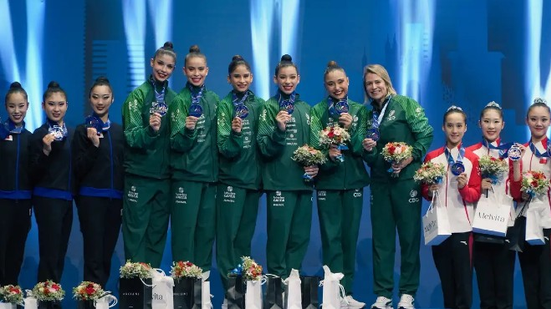 Equipe brasileira é formada por Duda Arakaki, Maria Paula Caminha, Mariana Gonçalves, Sofia Pereira e Nicole Pírcio - Foto: André Menezes/CBG
