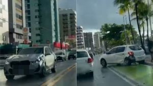 Colisão aconteceu na manhã desta sexta-feira, na orla de Pajuçara - Foto: Reprodução/Pajuçara FM