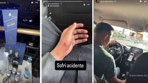 Bia Miranda e Gato Preto sofrem acidente com Porsche, que fica destruído, na Avenida Faria Lima - Reprodução / Instagram