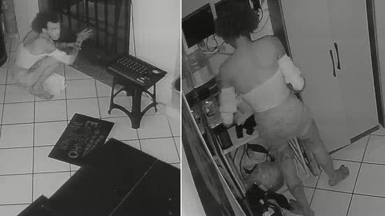 Ladrão arromba grade, furta e quebra equipamentos de espetinho no Farol - Reprodução