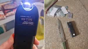 Caso Claudia Pollyane: polícia apreende arma de choque, remédios e facão em casa ligada a clínica investigada - Reprodução