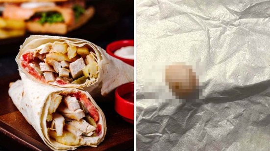 Imagem Mulher encontra ponta de dedo humano em sanduíche de frango em restaurante