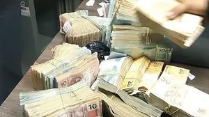 Dinheiro apreendido pelas autoridades na ocasião da operação - Divulgação / MP-AL