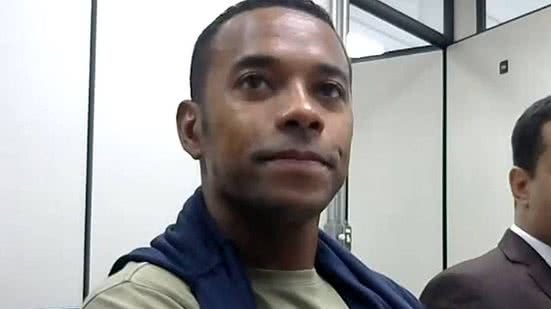 O ex-jogador Robinho, em audiência de custódia na época da prisão, em 2024 - Reprodução