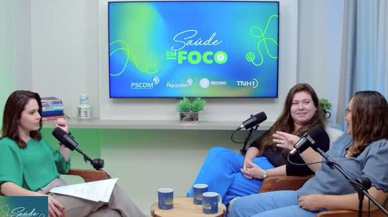 A jornalista Beatriz Lacerda, a psicóloga Lígia Cavalcante e a publicitária Valéria Dantas no episódio de estreia da 2ª temporada do Saúde em Foco - Reprodução / TV Pajuçara