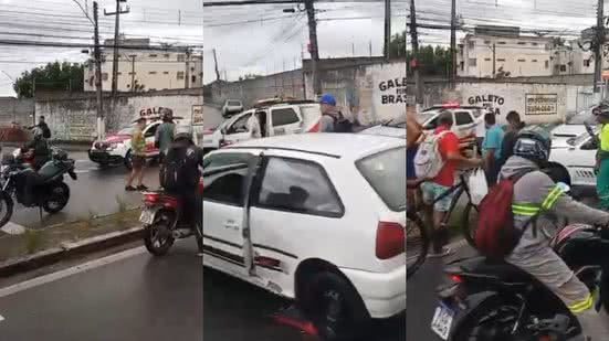 Ataque a tiros envolvendo motociclistas provocou correria e congestionamento nas primeiras horas da manhã, no Benedito Bentes - Foto: Reprodução